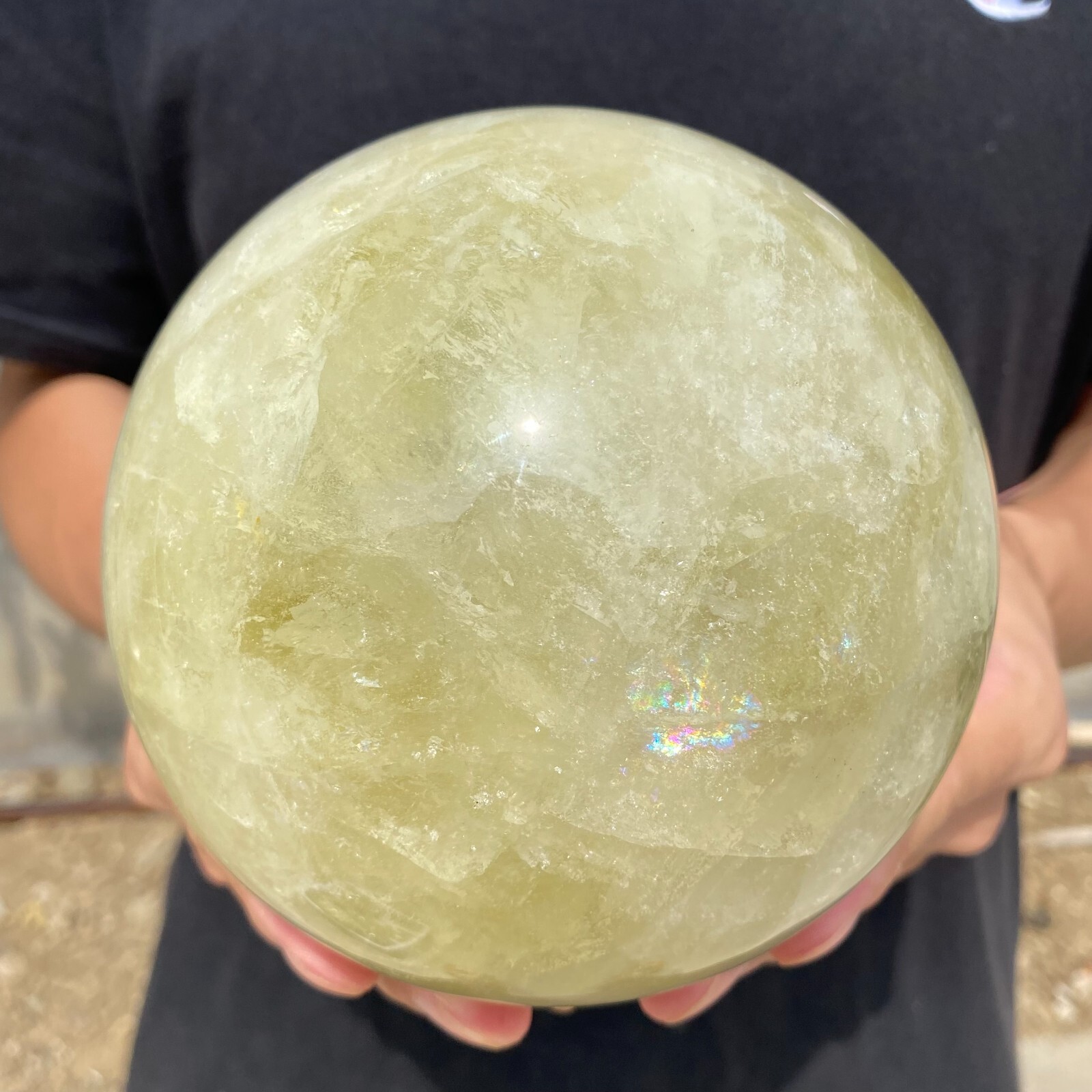 7.2lb Natural Citrine Sphere Quartz Crystal Reiki Healing Ball Gemstone