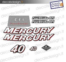 Adesivi motore marino fuoribordo mercury 40 cv four EFI  barca stickers 
