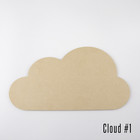Wooden Cloud Shape Embellishment 250-500mm Craft Unpainted Natural 3mm MDF