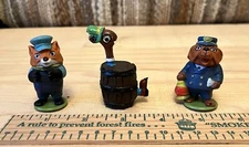 1976 Vintage Richard Scarry Puzzletown Figures - Lowly Worm, Engineer, Conductor