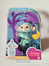 New WowWee Fingerlings Interactive Baby Monkey Zoe Turquoise with Purple Hair