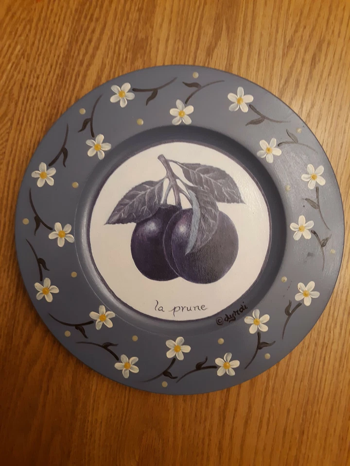 Juego de platos de fruta franceses de madera decorativos pintados a mano  Foto 4 de 4