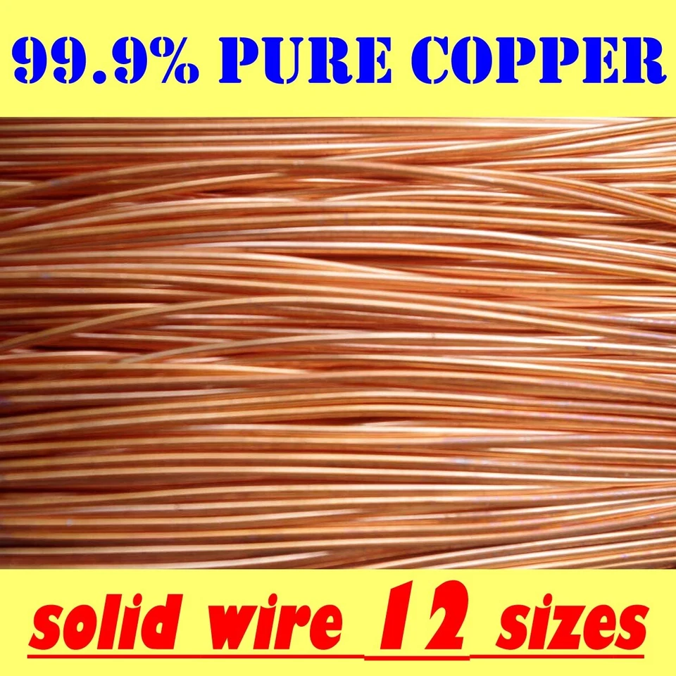 Assorted Sizes .56mm-6mm Pure Bare Copper Wire Wire Bonsai Jewellery Craft - image 1 of 1