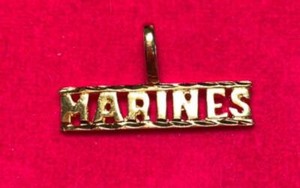 Authentic 14 KT GOLD PLATED MARINES MILITARY ARMED FORCES CHARM PENDANT-USA SELLER