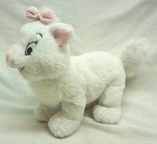 Disney Store Tote A Tail WHITE SPARKLE MARIE KITTEN 9" Bean Bag STUFFED ANIMAL