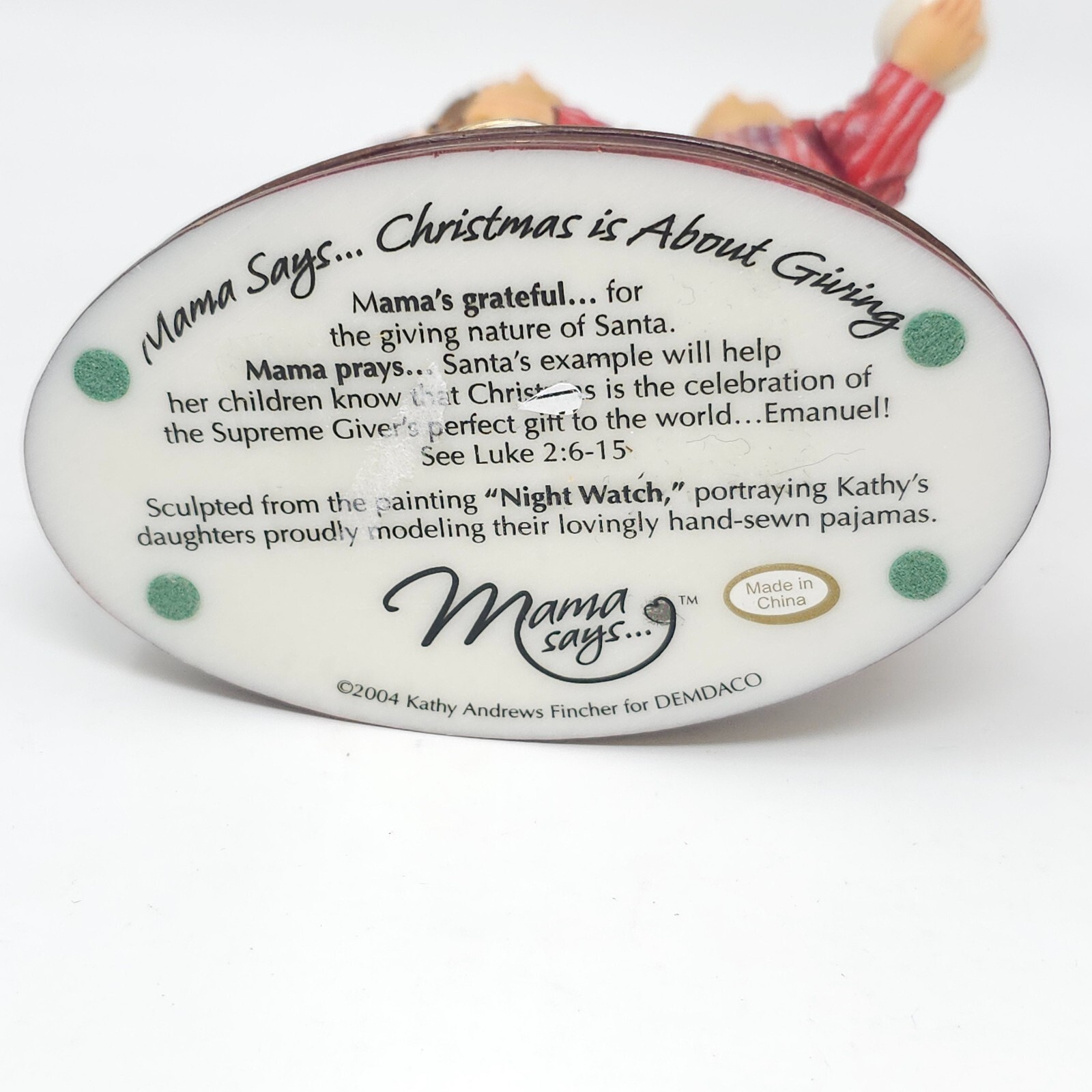 Mama Says... "Christmas is About Giving”  2004 Figurine Demdaco Fincher