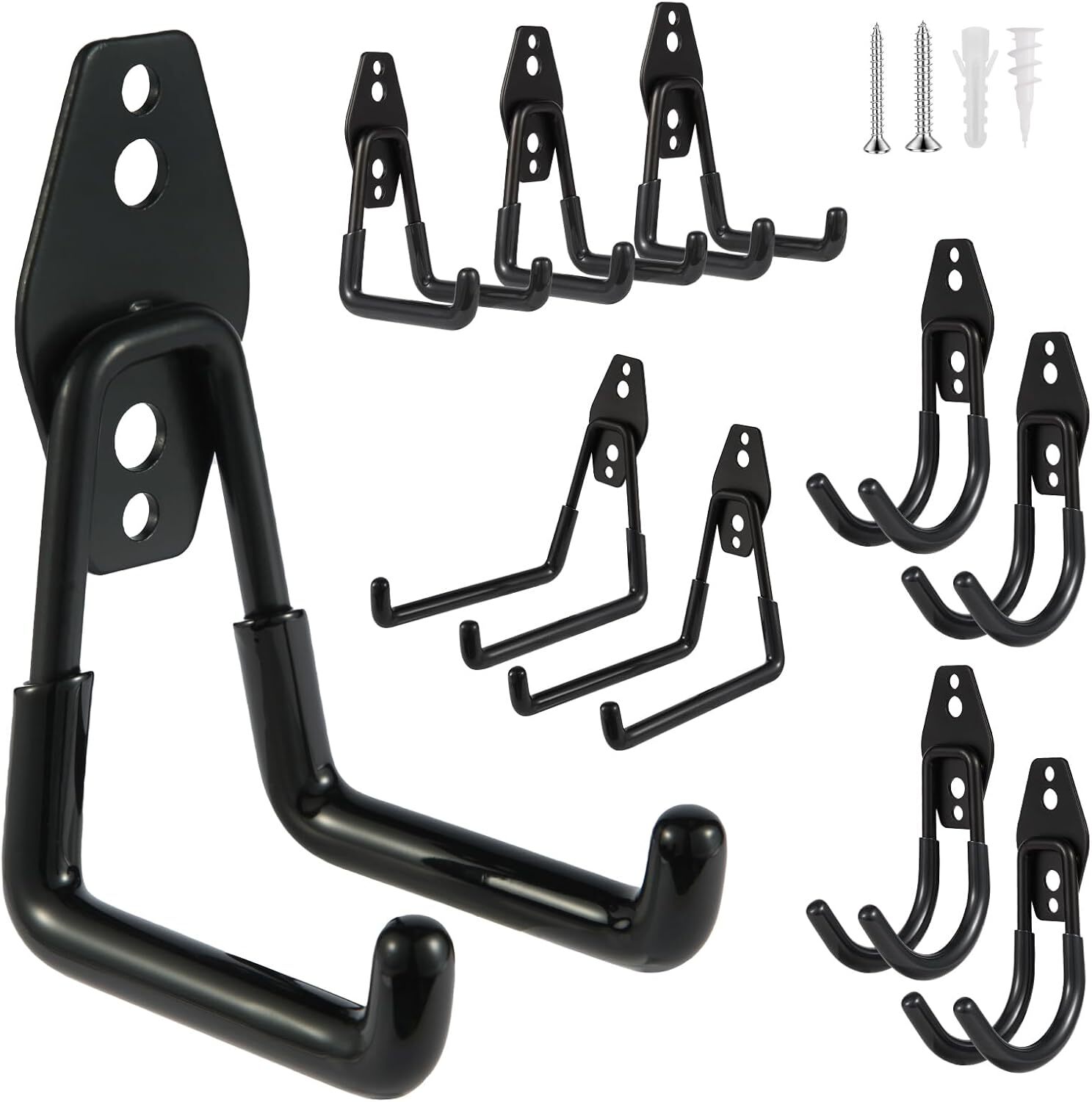 10pcs Heavy Duty Steel Garage Hooks for Wall Tool Organizer Storage