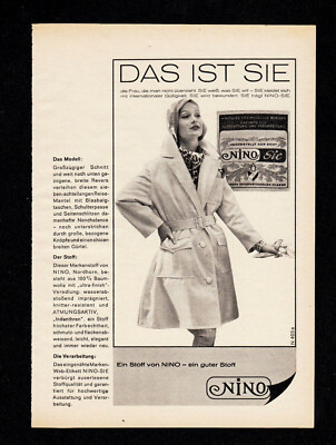 3w5492/ Alte Reklame von 1960   Ein Stoff von NINO   ein guter Stoff!
