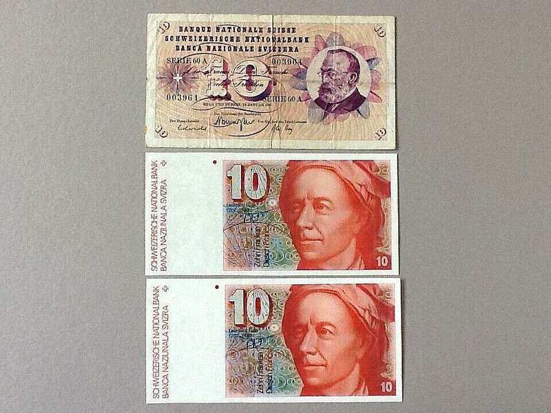 Switzerland 3 Note Lot: See Below for List