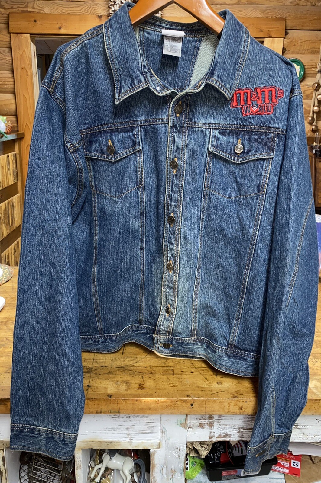 RARE M&Ms World Denim M&M Embroidered Jean Jacket 3X Gem