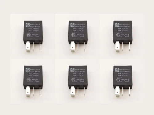 Micro Relay 12V 5 Pin 30amp Universal Automotive Sealed High Quality - 6 Pack