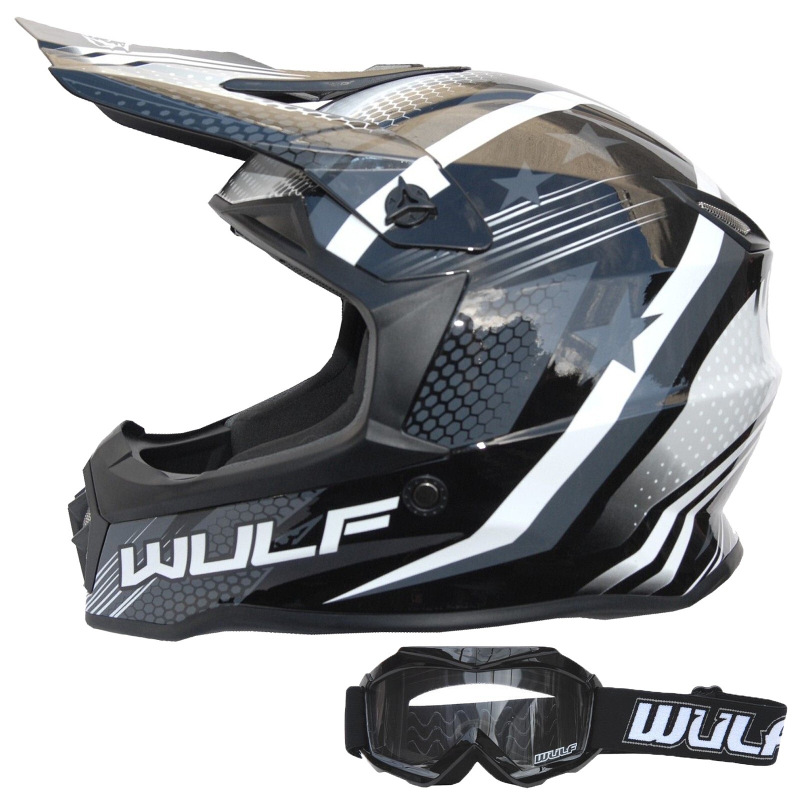 Wulf Wulfsport Kids Vantage Casco Motocross Attack Guanti + Cub - Foto 10