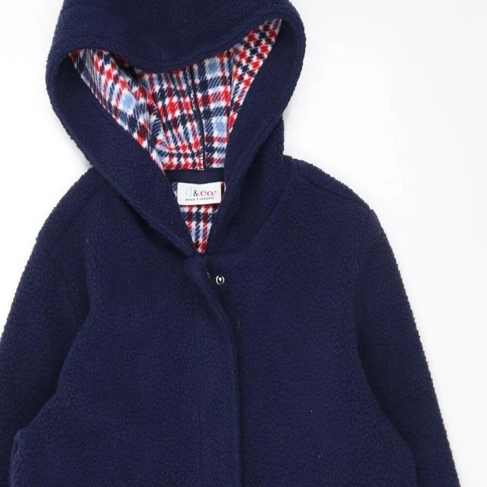 D&Co. Womens Blue Overcoat Coat Size XS Zip - Hooded - Image 3 of 4
