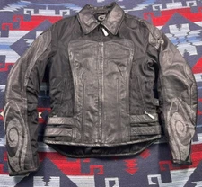 Hein Gericke Echt Leder Sz 4Biker Café Leather Padded Jacket VTG Women's Small