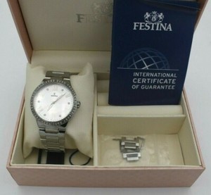 festina silver watch