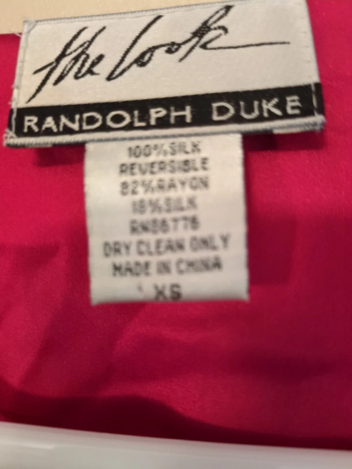 Cárdigan corto vintage de terciopelo de seda Randolph Duke nuevo Xs rojo glamuroso envolvente Foto 2 de 4