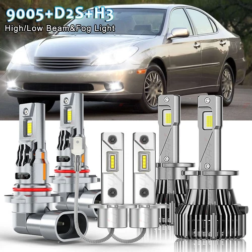 For Nissan Maxima 2004 2005 2006 6x HID/LED Headlight Hi/Low+Fog Light Bulbs Kit - Picture 1 of 21