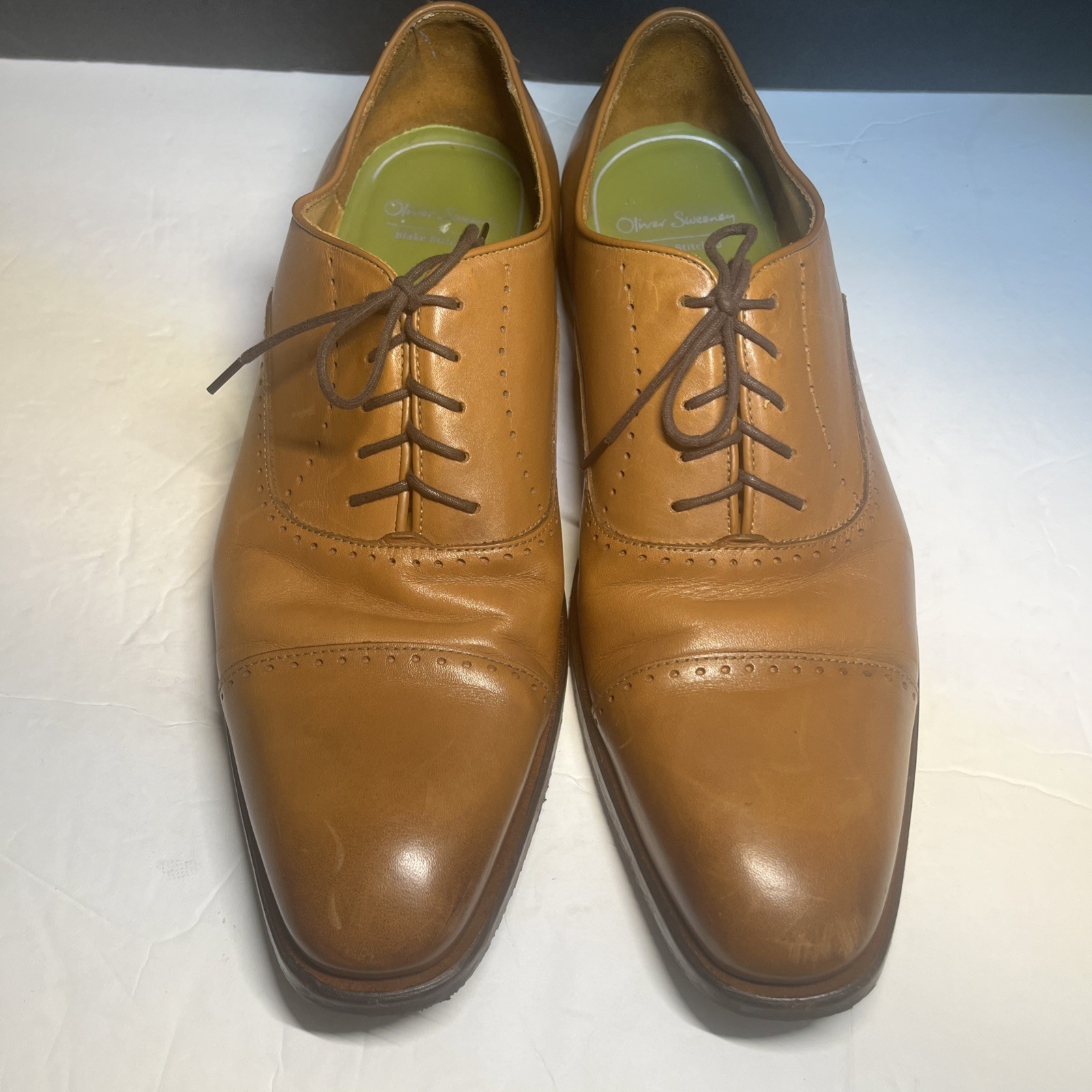 Oliver Sweeney Livorno Blake Stitched Shoes Mens UK 11 US 12 Tan Lace Up Shoe