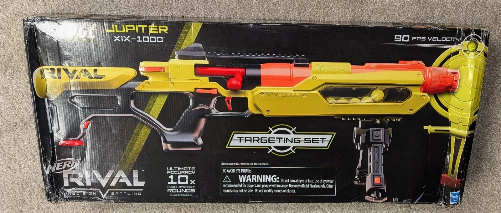 NERF Rival Blaster Jupiter XIX-1000 Edge w/ Target 10 Rounds Gun New Box Wear