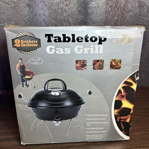 Vintage NEU 2 Brothers Barbecue Tragbar Propan Gas Tischgrill BBQ Neu