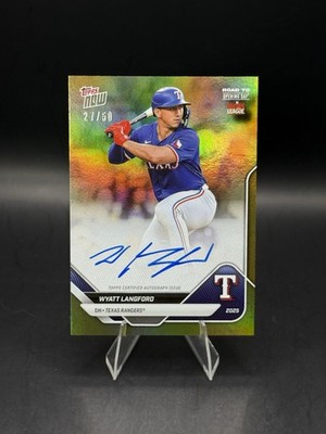 2025 Topps Now Road to Opening Day Wyatt Langford Auto Gold /50 🔥 Rangers