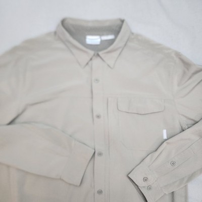 Columbia Men's Tan Brown Omni-Shield Fishing Long Sleeve Sz XL