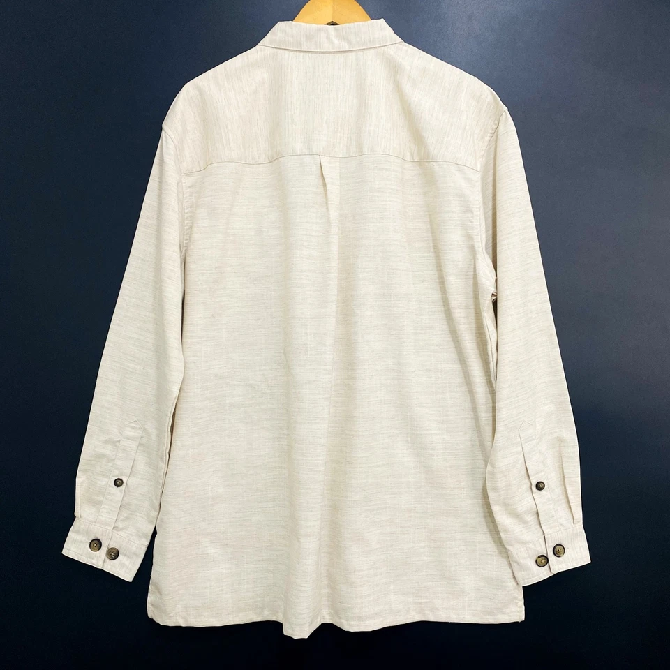 Scandia Woods Dress Shirt Mens Size Large Tan Button Up Long Sleeve Pockets - Image 3 of 4