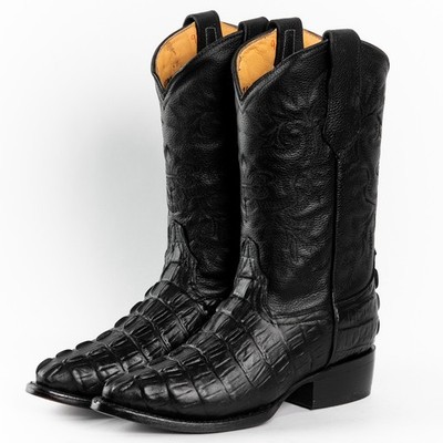Genuine Leather Exotic Alligator Crocodile Caiman Print J-Toe