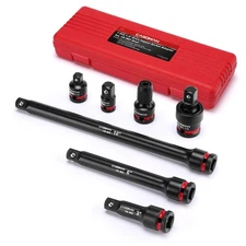 7PCS 1/2" Drive Impact Socket Accessory Set, Includes Extension Bars 3" 6" 10...