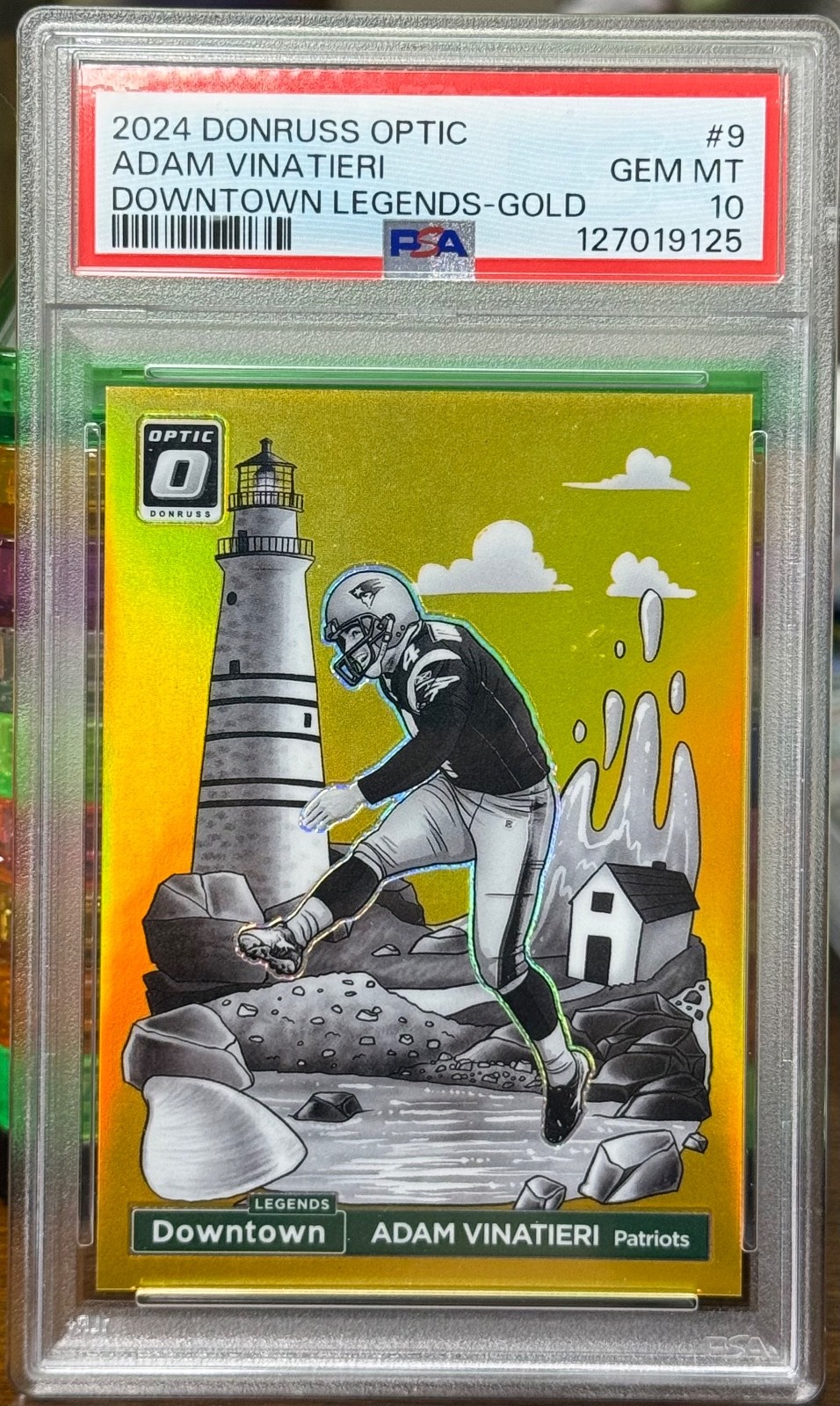 2024 Donruss Optic - Adam Vinatieri Downtown Legends Gold /10 PSA 10