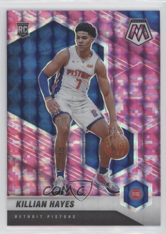 2020-21 Panini Mosaic Rookie Pink Camo Mosaic Prizm Killian Hayes #222 0a3