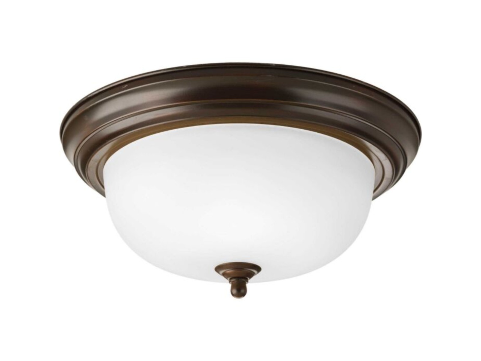Progress Lighting Dome Glass Etched 2 Light Flush Mount Ceiling Antique Bronze