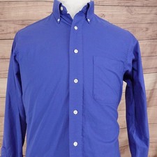 Chaps Shirt Mens 15-15.5 34/35 Blue Classic Oxford Wrinkle Free Dress Button