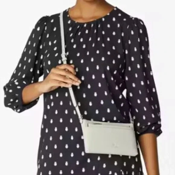 Kate Spade Sadie Saffiano Leather Top Zip Stone Crossbody Set Bag K7402 $249 thumbnail 11