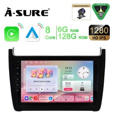 8Core 128GB Android15 Autoradio Carplay Navi Kam für VW Polo 6R 6C 9N 2009-12