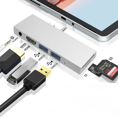 Für Surface Go Docking Station 6 in1 Microsoft-Zubehör mit USB 3.0 Port Hub