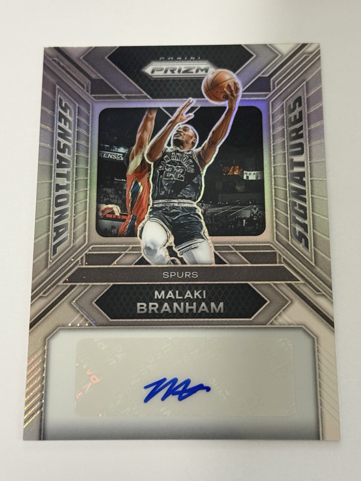 2023-24 Panini Prizm Malaki Branham RC Auto Prizm SS-MK San Antonio Spurs