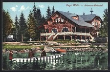 Ansichtskarte Arbersee, Arbersee-Wirtschaft vom See aus gesehen 