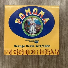 VTG Orange Crate Art Calendar 1980 Pomona First Federal Great Frameable Art