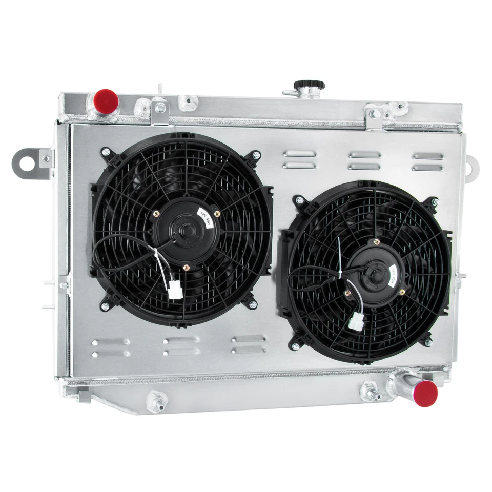 4 Row Radiator+Shroud Fan For 1998-07 Toyota Land Cruiser Lexus LX470 4.7L V8. Foto 2 de 4
