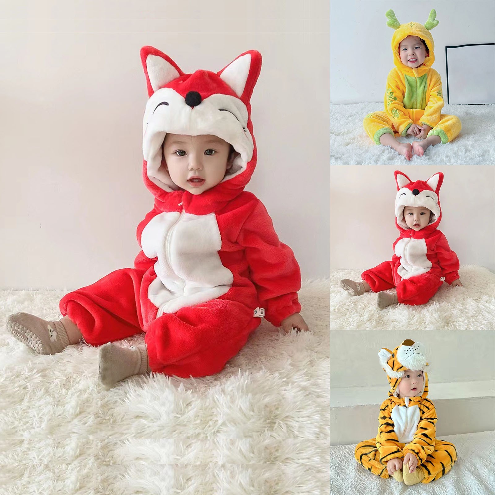 Unisex Bebé Animal Disfraz Dibujos Animados Animal Conjunto Ropa para el hogar Niños Mamelucos