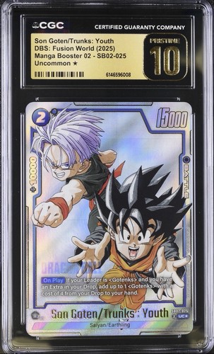 2025 DRAGON BALL ALTERNATE ART #SB02-025 SON GOTEN/TRUNKS : YOUTH CGC 10 PRIST