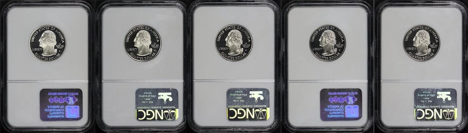 2003-S AK, AL, IL, ME, & MO Clad State Quarter 5 Coin Set NGC PF-69 Ultra Cameo - Image 2 of 2