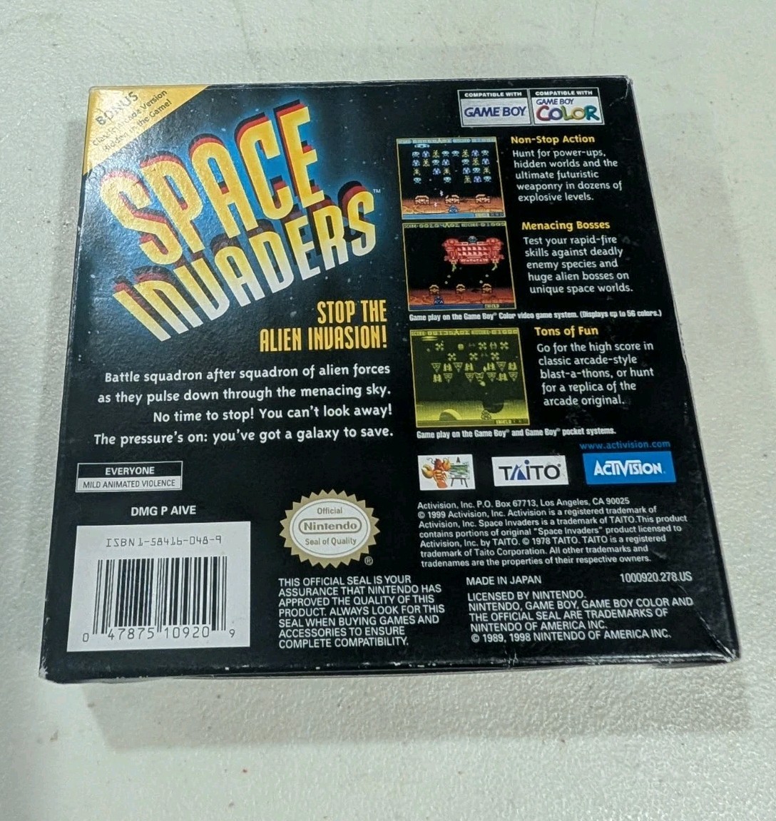 Space Invaders (Nintendo GameBoy Color GBC) Complete W Reg