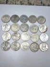 90% Silver 17 Walking Liberty 3 Benjamin Half Dollars Lot Of 20 $100+ below Melt