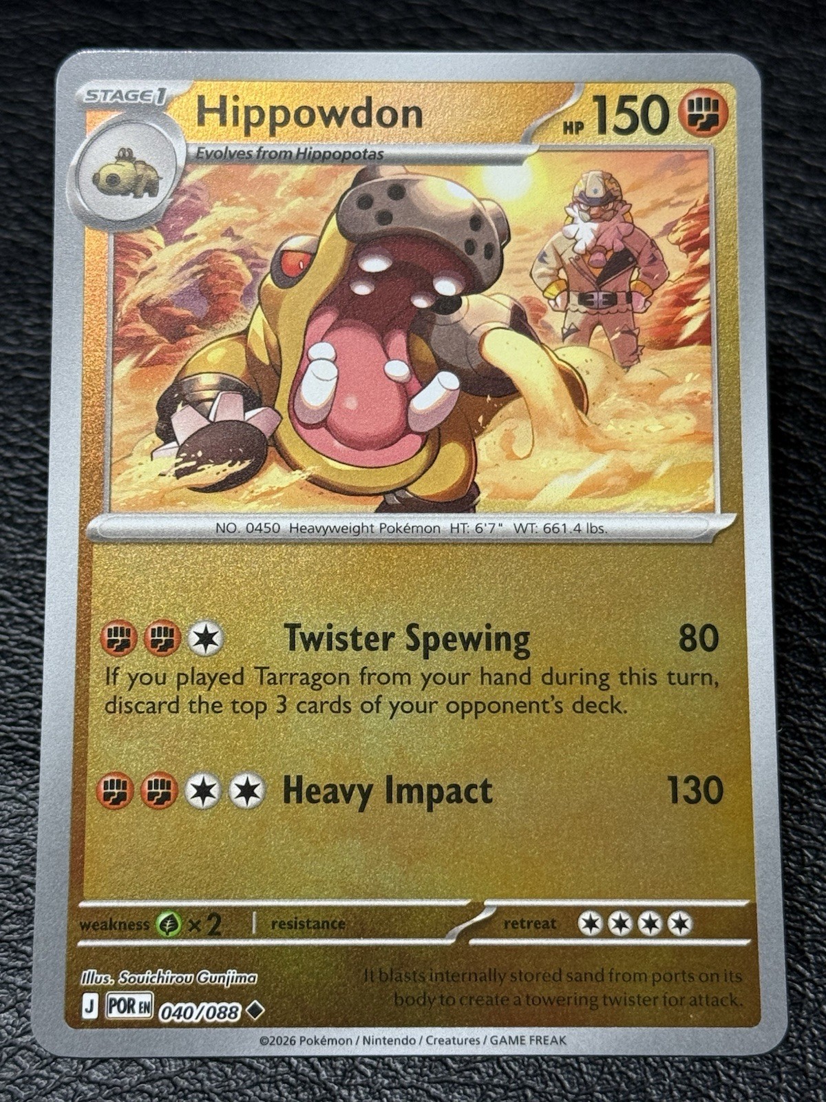 Hippowdon 040/088 - Reverse Holo - Pokémon TCG: Perfect Order - English NM