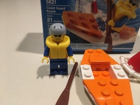 2008 Lego City 5621 Coast Guard Kayak Complete Box and Instructions