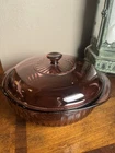 Pyrex 024-S 2qt Cranberry Ribbed Casserole Dish W/ Lid Vintage