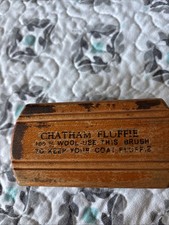 Vintage 1950  s Chatham Fluffie Wool Coat Brush 2x4 In Wood Block Handle