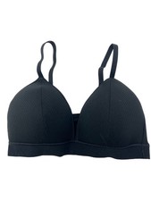 Auden Plunge Bralette Size Medium Lightly Lined Black Adjustable Strap NWOT